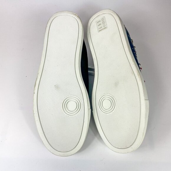 Zadig and Voltaire Tricolor Studded Leather and Suede Jungle Clous Sneakers Size - Picture 8 of 12